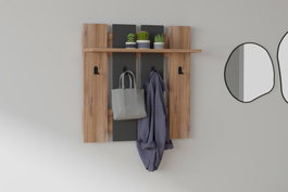 Hanah Home Colgador de Pared Mita Nogal y Antracita
